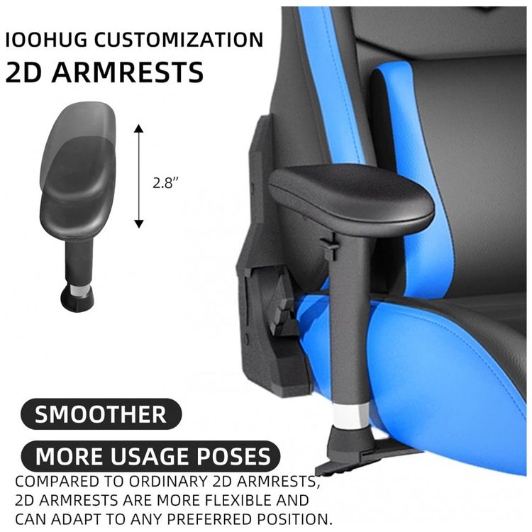 Cadeira-Gamer-Ergonomica-com-Apoio-para-Lombar-e-Encosto-de-foto-3