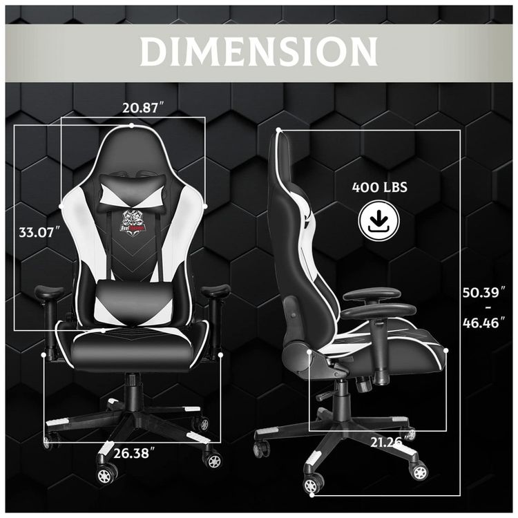 Cadeira-Gamer-Ergonomica-com-Apoio-para-Lombar-e-Encosto-de-foto-1