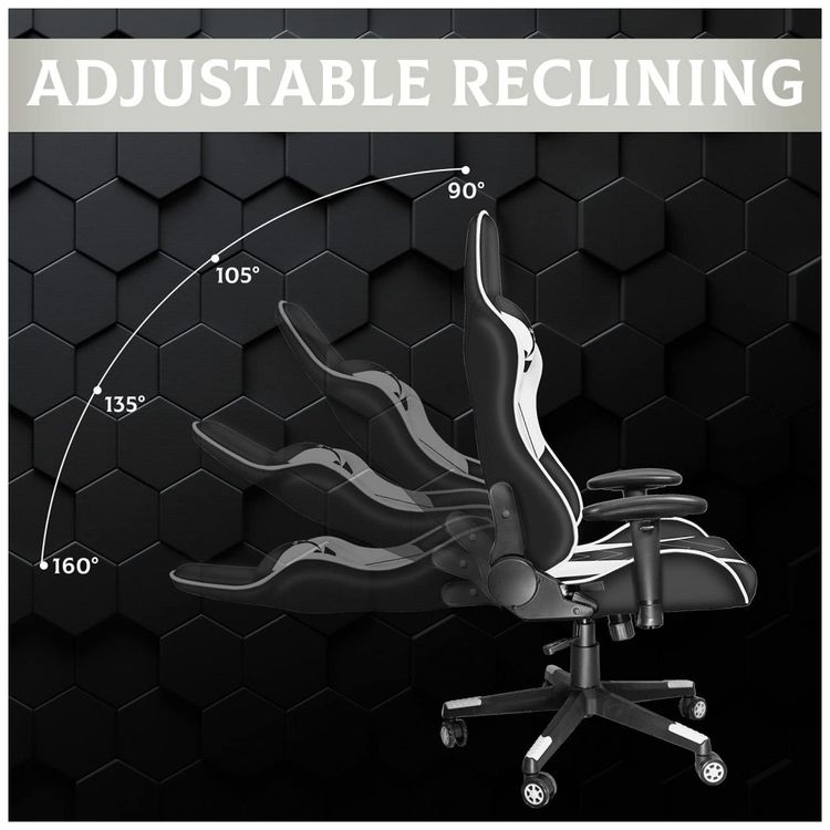 Cadeira-Gamer-Ergonomica-com-Apoio-para-Lombar-e-Encosto-de-foto-4