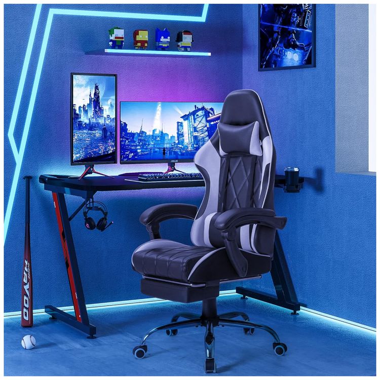Cadeira-Gamer-Reclinavel-e-Giratoria-com-Apoio-para-Lombar-foto-1