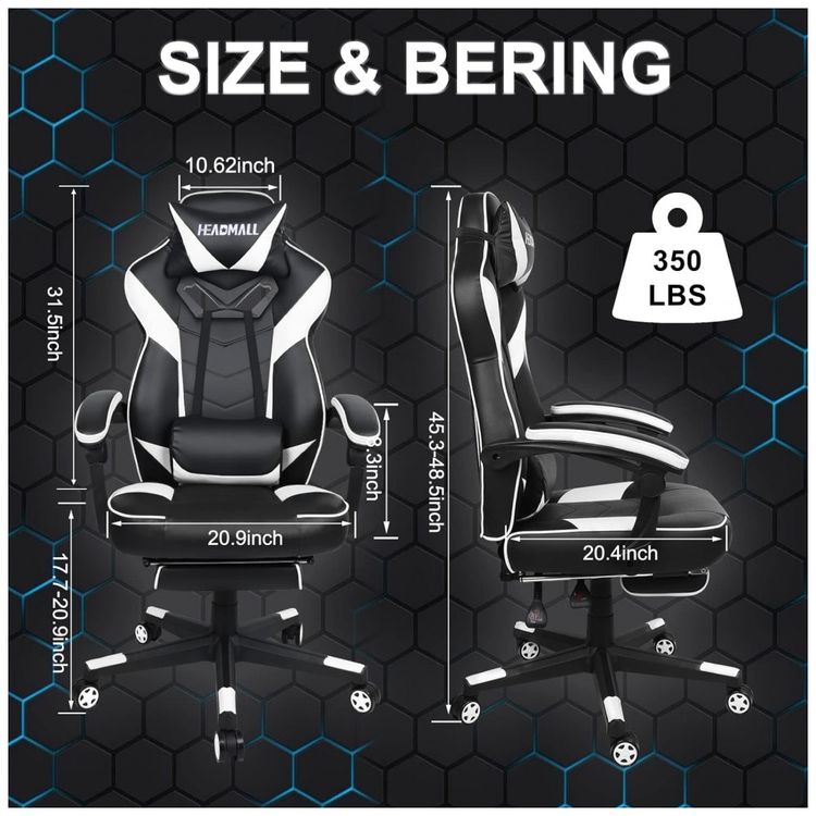 Cadeira-Gamer-Reclinavel-e-Giratoria-com-Apoio-para-Lombar-foto-5