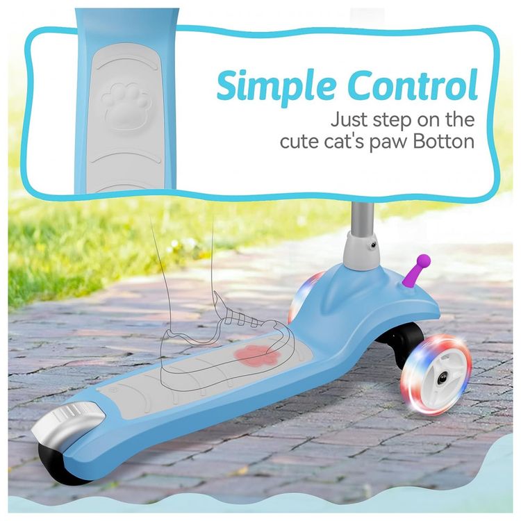 Patinete-Eletrico-para-Criancas-de-2-a-8-anos-com-3-Rodas-e-foto-4