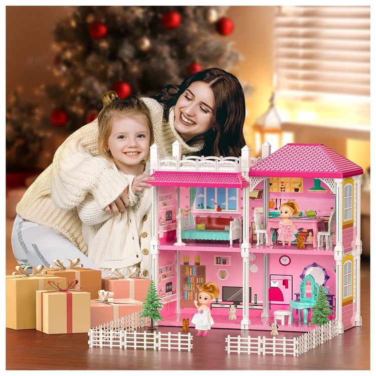 Casa-de-Bonecas-com-7-Quartos-e-Comodos-Customizaveis-para-foto-4