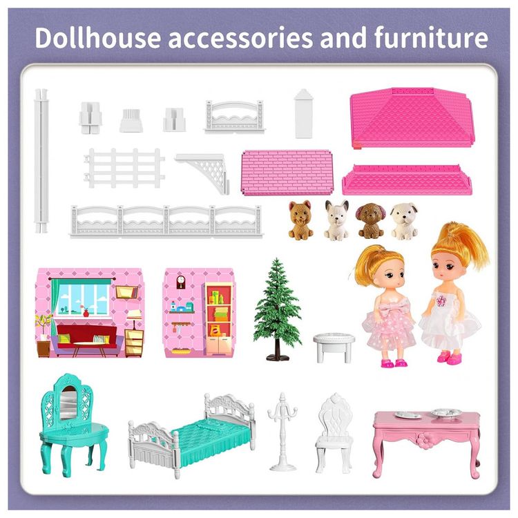 Casa-de-Bonecas-com-7-Quartos-e-Comodos-Customizaveis-para-foto-5