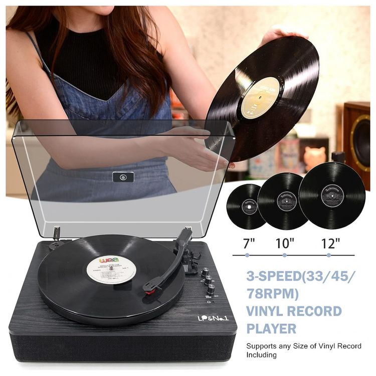 Toca-Discos-Retro-com-3-Velocidades-e-Alto-Falantes-Estereo-foto-2