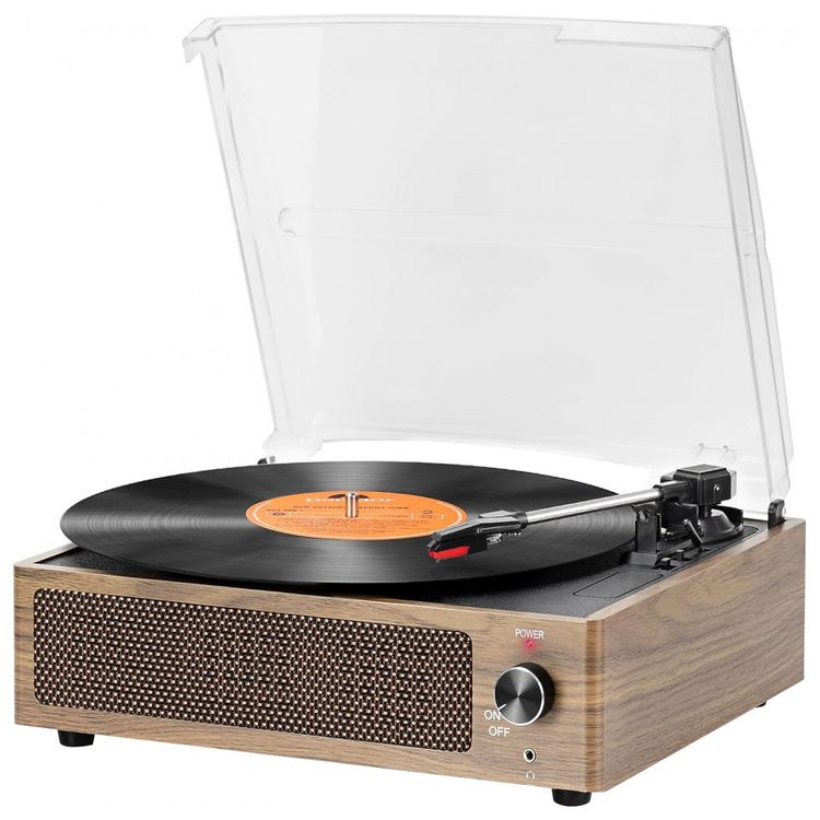 Toca-Discos-Retro-3-Velocidades-com-AUX-e-Alto-Falantes-foto-0