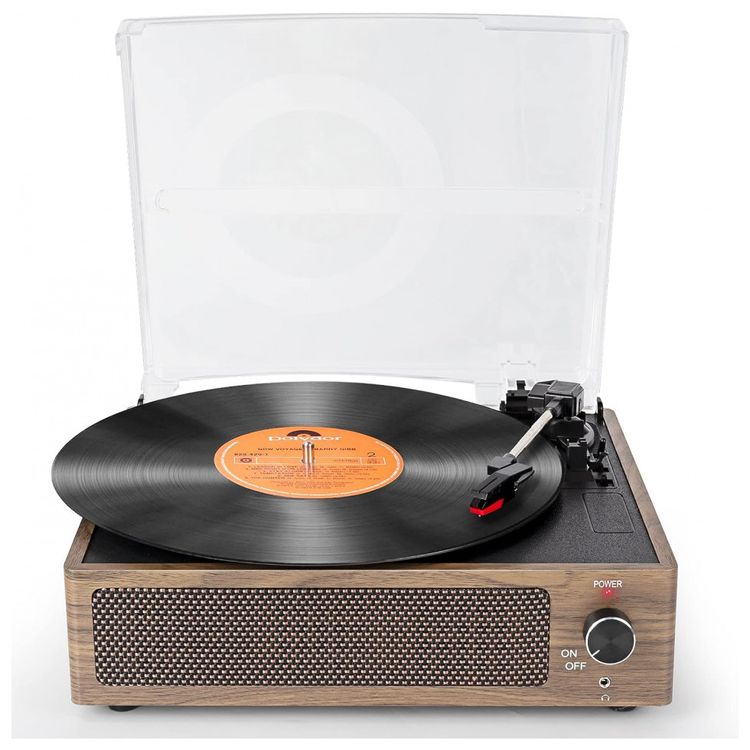 Toca-Discos-Retro-3-Velocidades-com-AUX-e-Alto-Falantes-foto-5