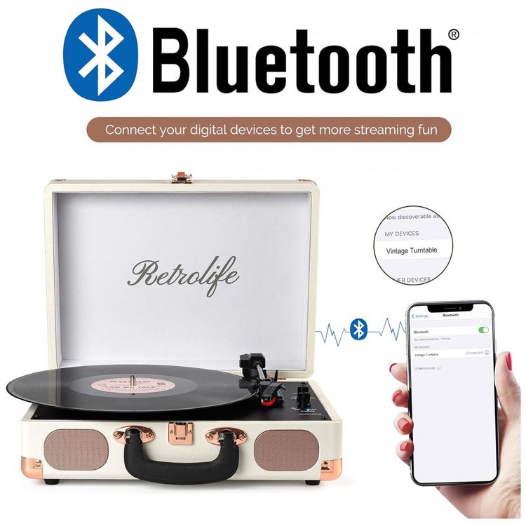 Toca-Discos-Retro-3-Velocidades-com-Bluetooth-e-Alto-foto-1
