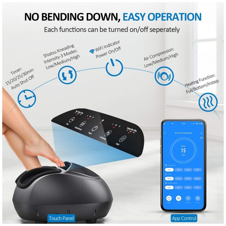 Massageador-Eletrico-para-Pes-com-3-Configuracoes-e-APP-para-foto-3