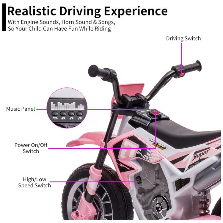 Moto-Eletrica-Infantil-com-2-Velocidades-e-Rodas-de-foto-3