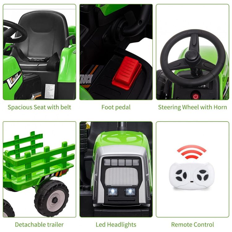 Trator-Eletrico-Infantil-1-Assento-com-Controle-Remoto-Luz-foto-1