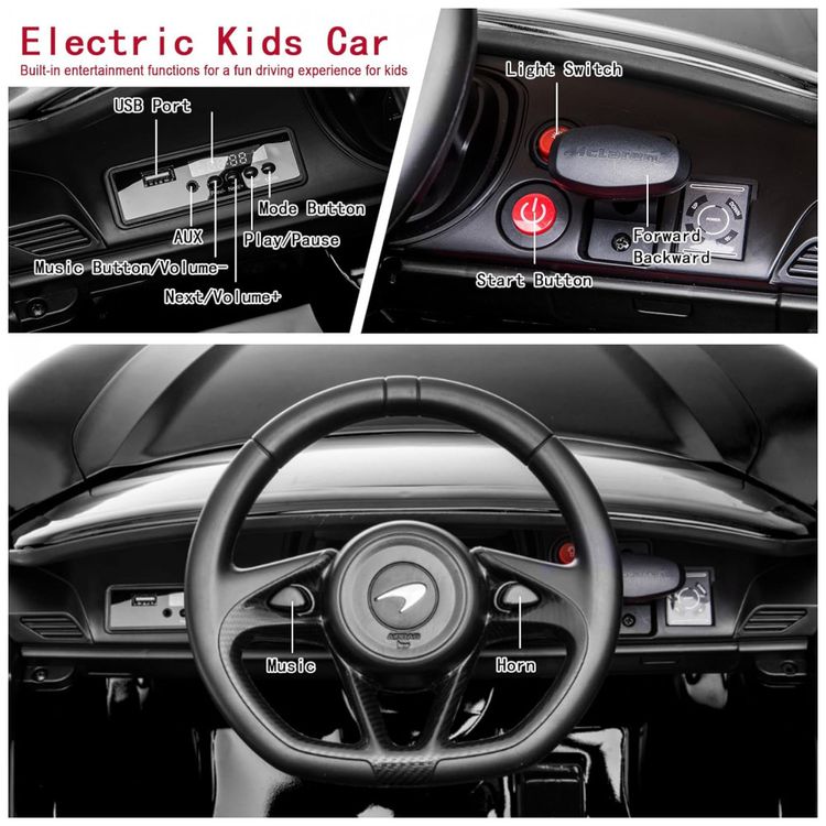 Carro-Eletrico-Infantil-2-Assentos-com-3-Velocidades-e-foto-5