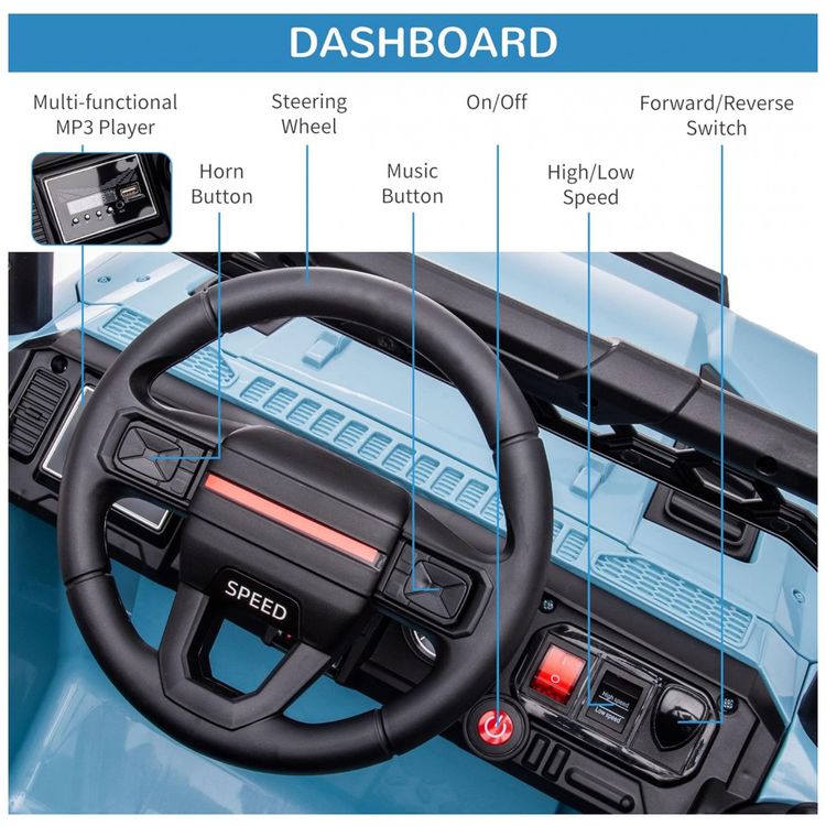 Carro-Eletrico-Infantil-2-Assentos-com-3-Velocidades-USB-foto-4