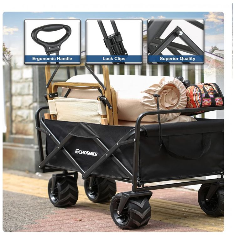 Carrinho-Dobravel-para-Camping-e-Jardim-com-Rodas-para-todos-foto-1