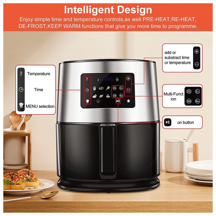 Fritadeira-Eletrica-AirFryer-6.3L-com-Painel-Digital-e-Cesto-foto-1