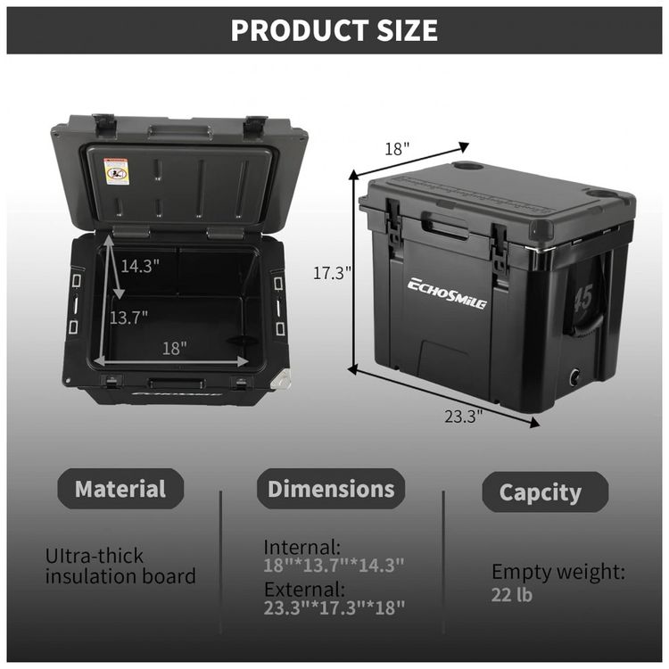 Cooler-Termico-Portatil-45-Litros-EchoSmile-Preto-foto-1