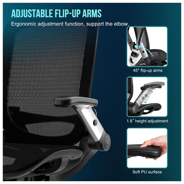 Cadeira-de-Escritorio-Ergonomica-com-Suporte-para-Lombar-e-foto-5