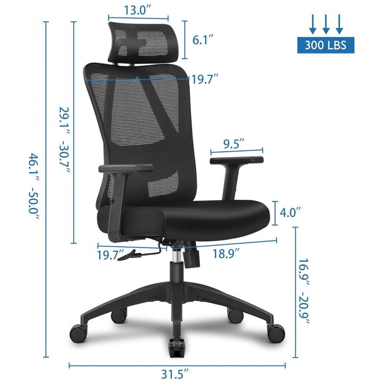 Cadeira-de-Escritorio-Ergonomica-com-Apoio-de-Cabeca-e-Braco-foto-1