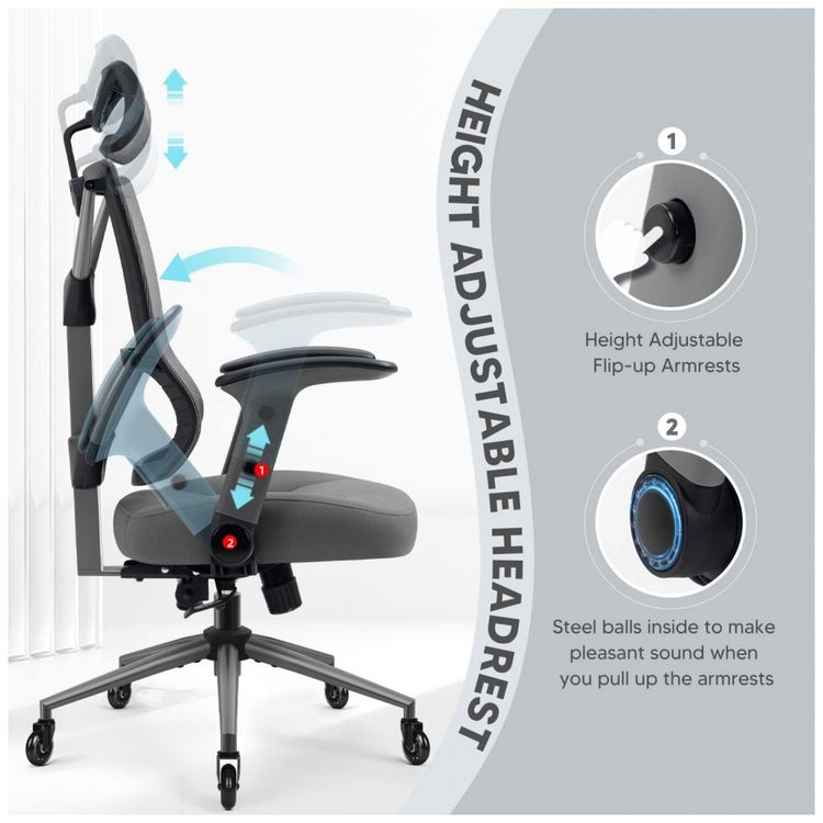 Cadeira-de-Escritorio-Ergonomica-com-Encosto-Alto-e-Apoio-de-foto-4