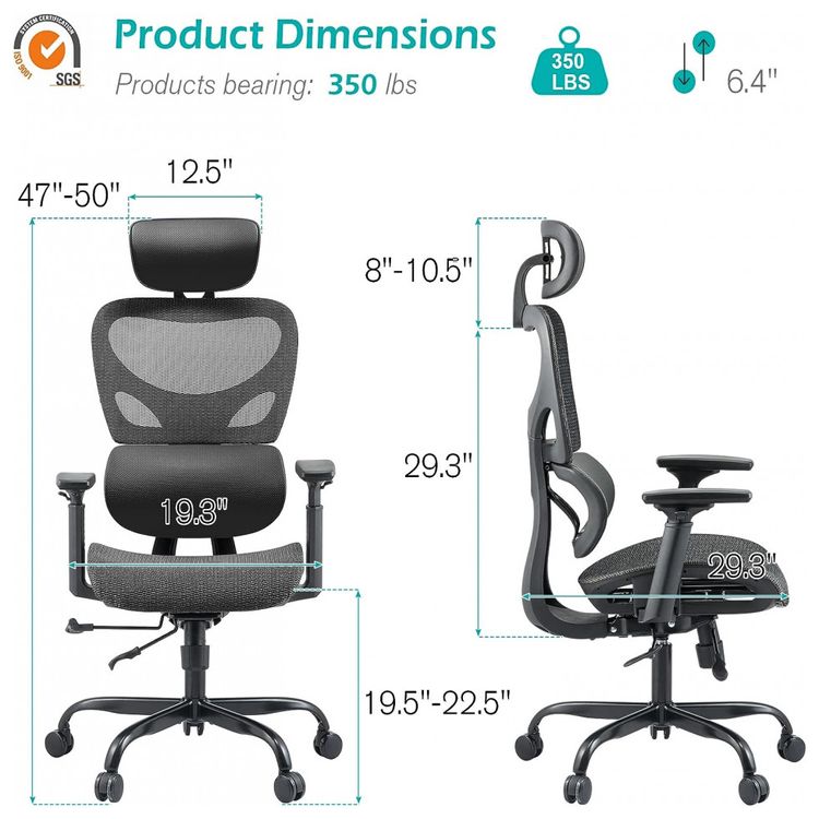Cadeira-de-Escritorio-Ergonomica-com-Apoio-Lombar-Ajustavel-foto-2