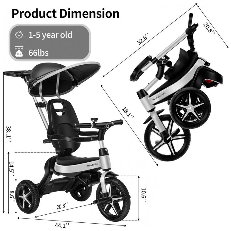 Triciclo-Infantil-para-Passeio-com-Assento-Ajustavel-7-foto-5