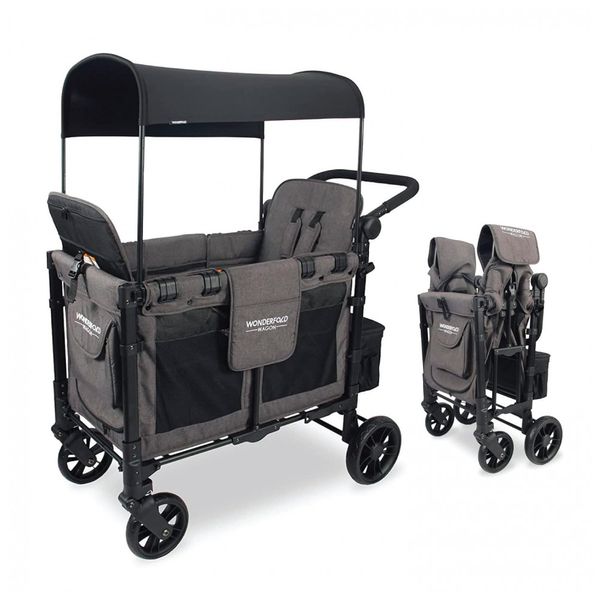 Carrinho-de-Passeio-para-2-Criancas-Multifuncional-com-foto-0