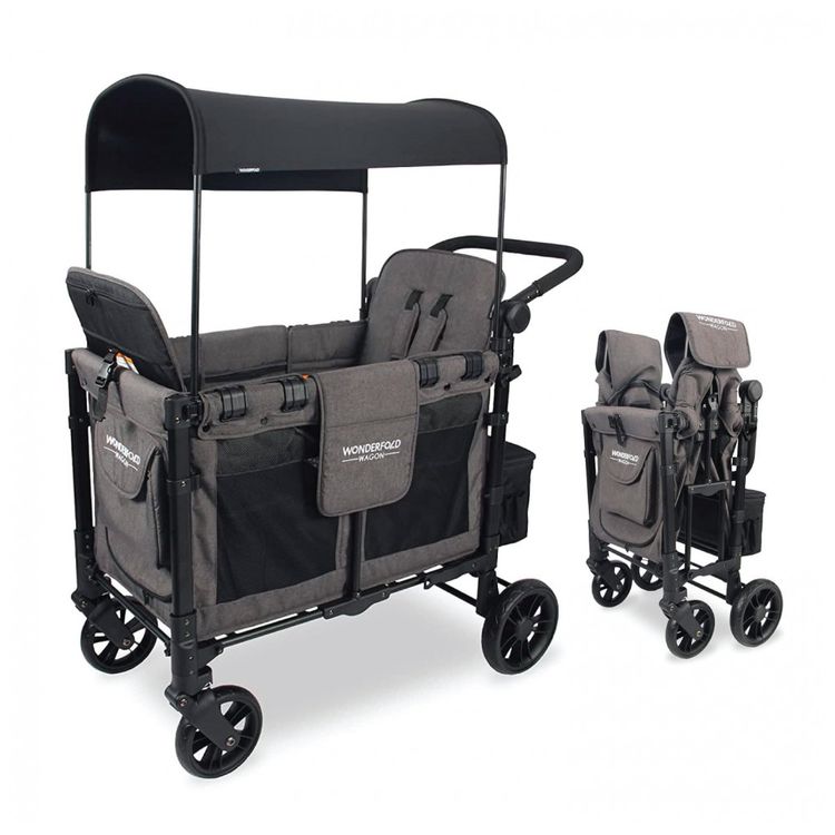 Carrinho-de-Passeio-para-2-Criancas-Multifuncional-com-foto-0