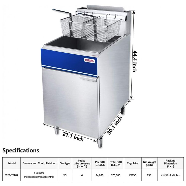 Fritadeira-a-Gas-Natural-Profissional-para-ate-34-KG-Aco-foto-1