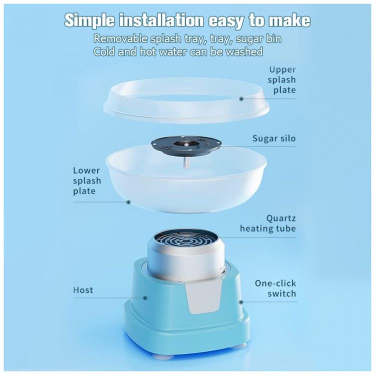 Maquina-de-Algodao-Doce-Eletrica-110V-400W-OuYte-Azul-foto-2