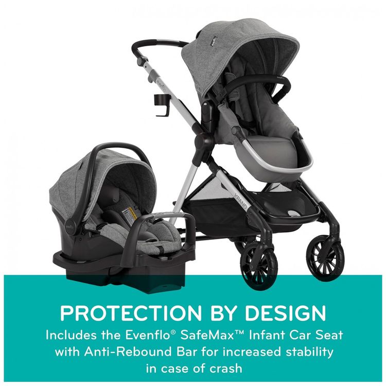 Carrinho-de-Bebe-com-Cadeira-para-Carro-SafeMax-Evenflo-foto-2
