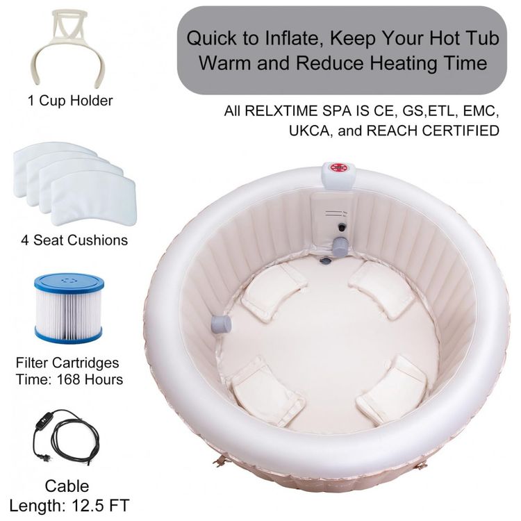 Spa-Inflavel-Hidromassagem-para-ate-4-Pessoas-120-Jatos-Bomd-foto-4