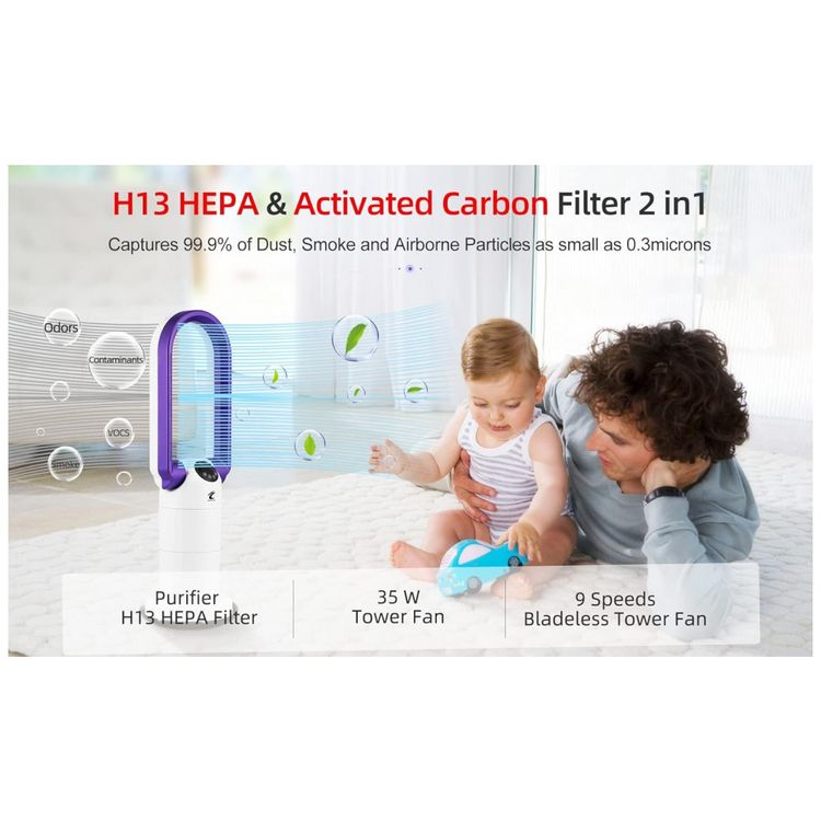 Ventilador-de-torre-sem-lamina-H13-HEPA-Purificador-de-ar-foto-2