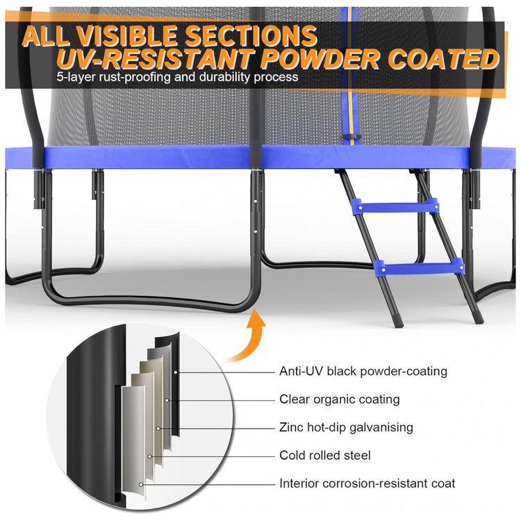 CalmMax-12FT-10FT-14FT-16FT-Trampolim-com-gabinete-Postes-foto-3