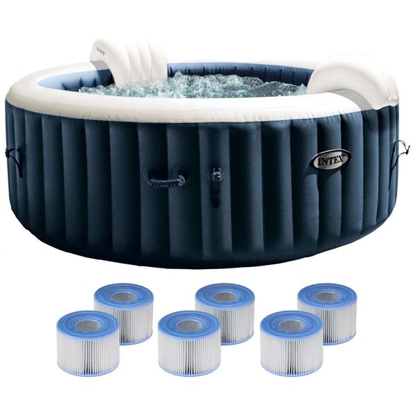 Spa-Inflavel-Hidromassagem-para-4-Pessoas-com-6-Cartuchos-de-foto-0