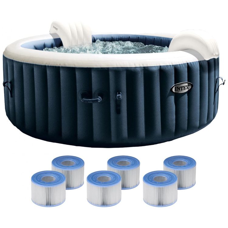 Spa-Inflavel-Hidromassagem-para-4-Pessoas-com-6-Cartuchos-de-foto-0
