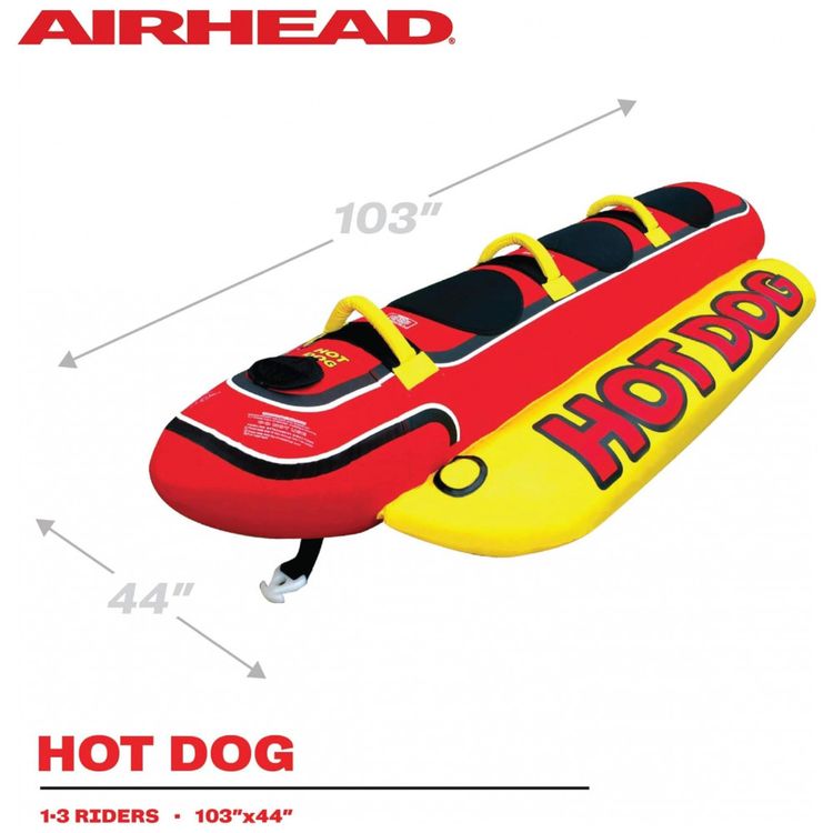 Boia-Rebocavel-Hot-Dog-Triple-Rider-Inflavel-para-3-Pessoas-foto-3