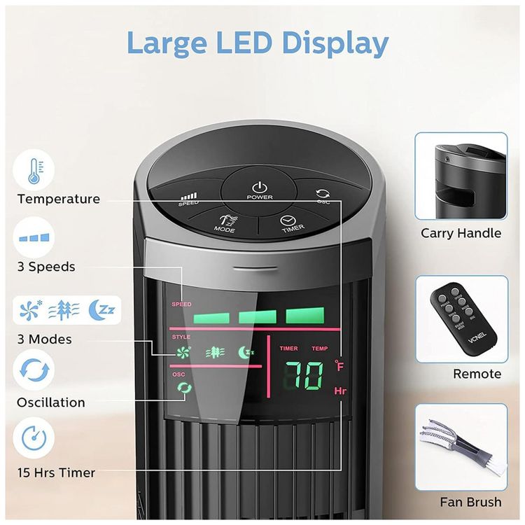 Ventilador-de-Torre-com-3-Velocidades-Controle-remoto-e-foto-2