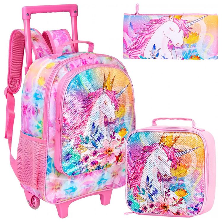 Mochila-Escolar-Infantil-45cm-CCJPX-Uniconio-Rosa-3-Pecas-foto-0