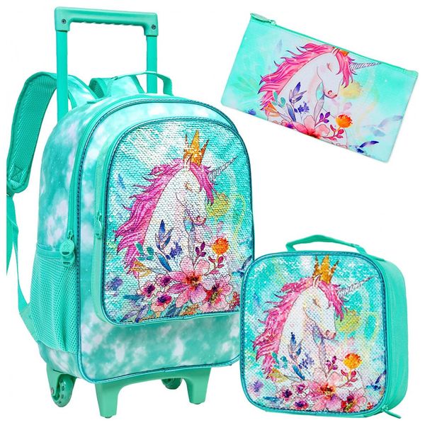 Mochila-Escolar-Infantil-45cm-CCJPX-Uniconio-Verde-3-Pecas-foto-0