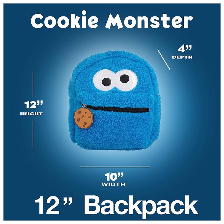 Mini-Mochila-Escolar-Infantil-30cm-Sesame-Street-Cookie-para-foto-3