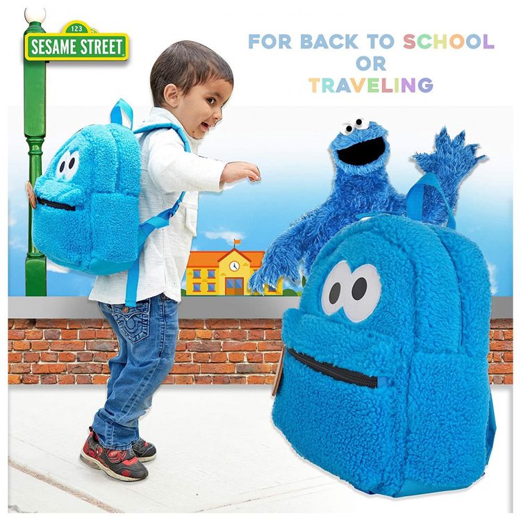 Mini-Mochila-Escolar-Infantil-30cm-Sesame-Street-Cookie-para-foto-4