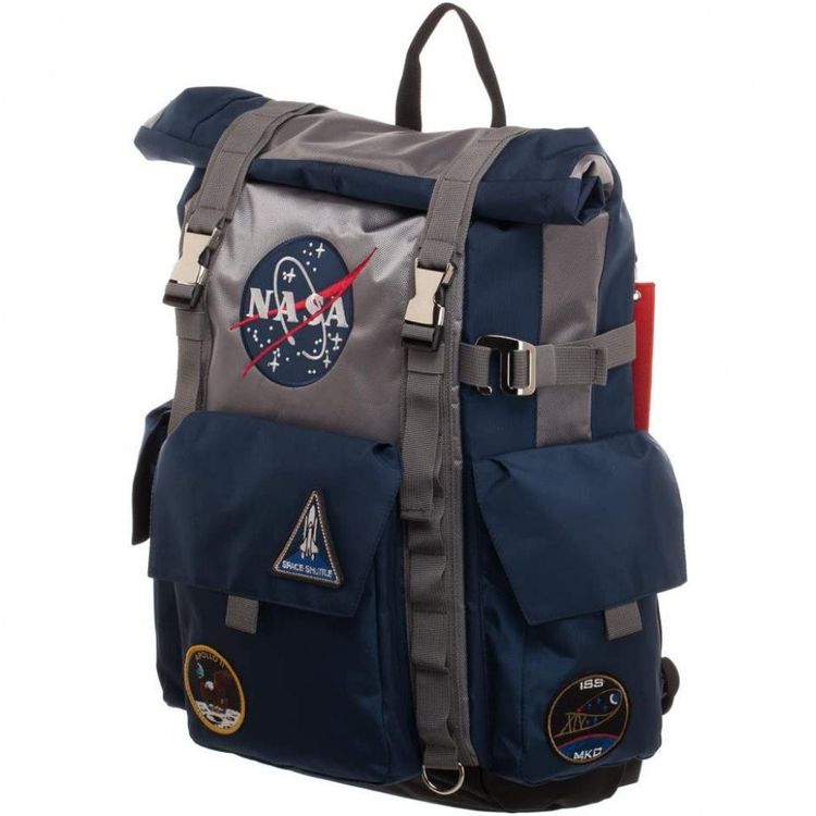 Mochila-Escolar-Infantil-Bioworld-NASA-Roll-Top-para-foto-0