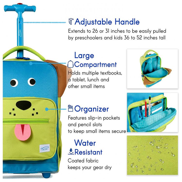 Mochila-Escolar-Infantil-com-Rodinhas-40cm-TWISE-Cachorro-foto-5