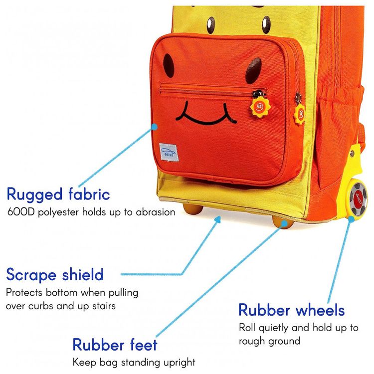 Mochila-Escolar-Infantil-com-Rodinhas-32cm-TWISE-Girafa-para-foto-3