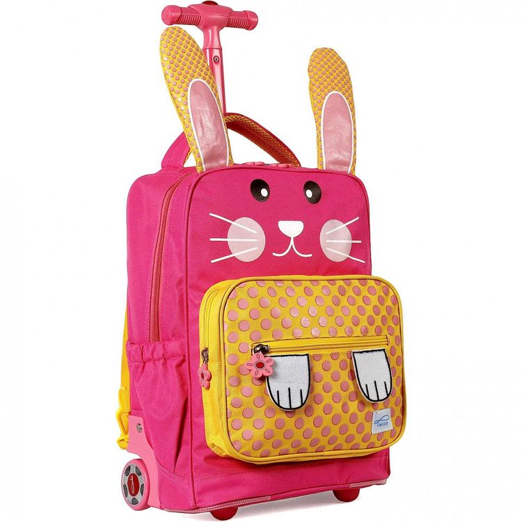 Mochila-Escolar-Infantil-com-Rodinhas-40cm-TWISE-Coelha-para-foto-2