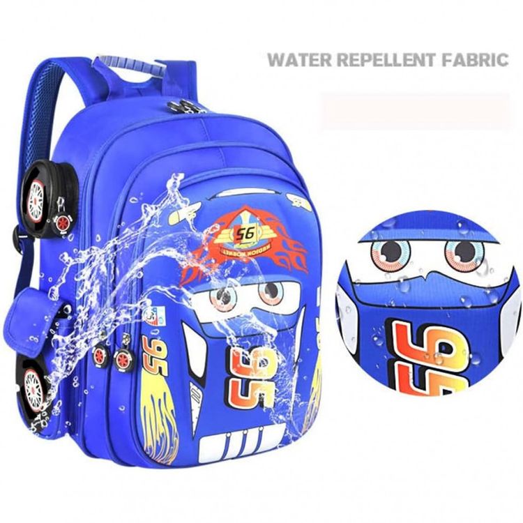Mochila-Escolar-Infantil-33cm-QWZY-Carros-para-Meninos-Azul-foto-3