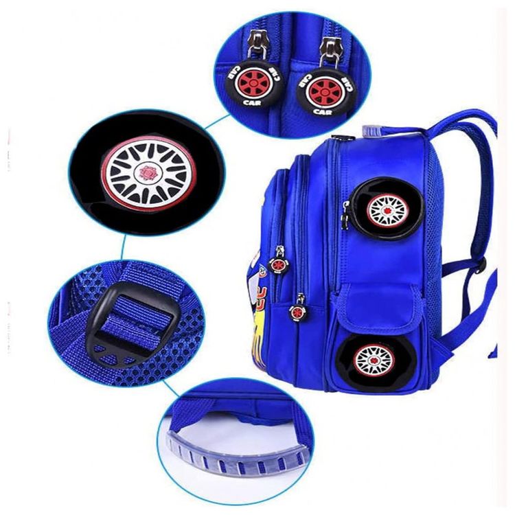 Mochila-Escolar-Infantil-33cm-QWZY-Carros-para-Meninos-Azul-foto-5