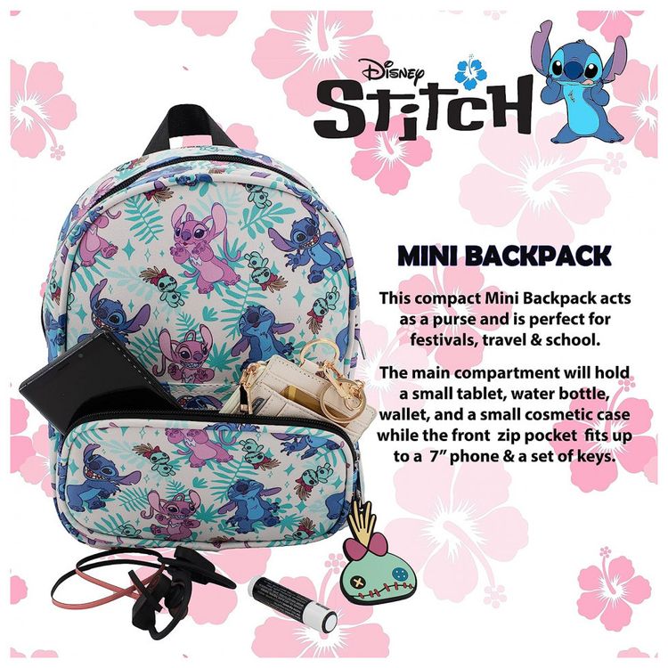 Mini-Mochila-Escolar-Infantil-26cm-Disney-Stitch-e-Angel-foto-5