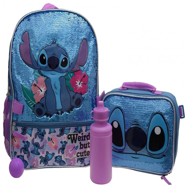 Mochila-Escolar-Infantil-40cm-Disney-Lilo-Stitch-4-Pecas-com-foto-0