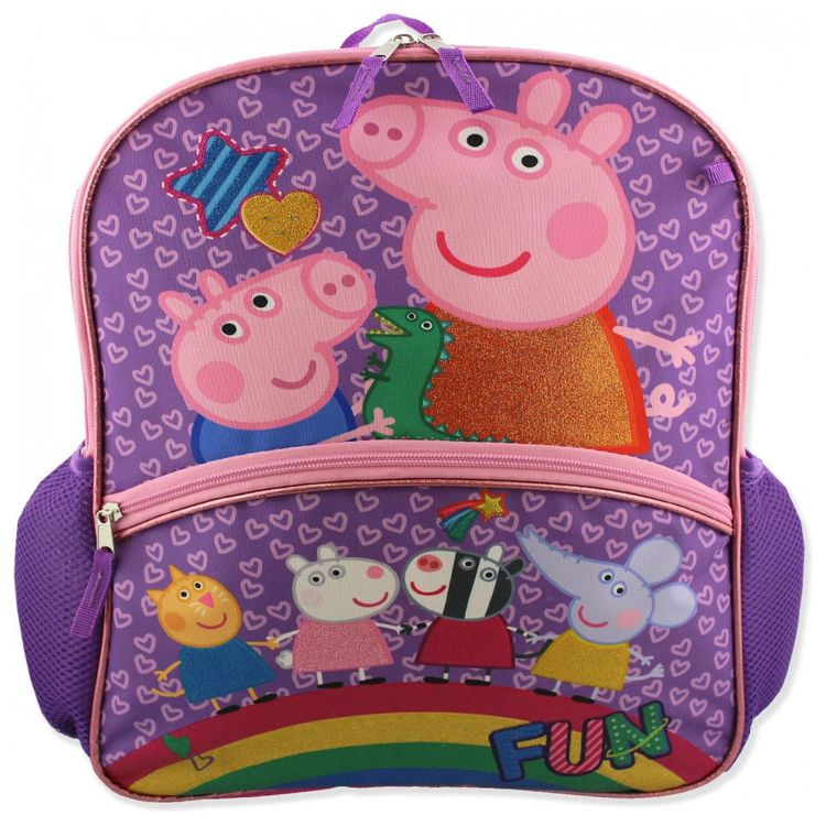 Mochila-Escolar-Infantil-Peppa-Pig-com-5-Pecas-Confortavel-e-foto-1